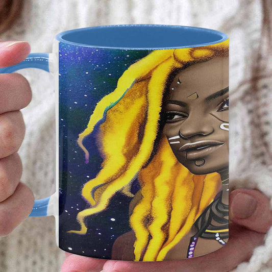 Dreads & Braids, custom color edge coffee mug, african tribalgirlz Fulangiara 1