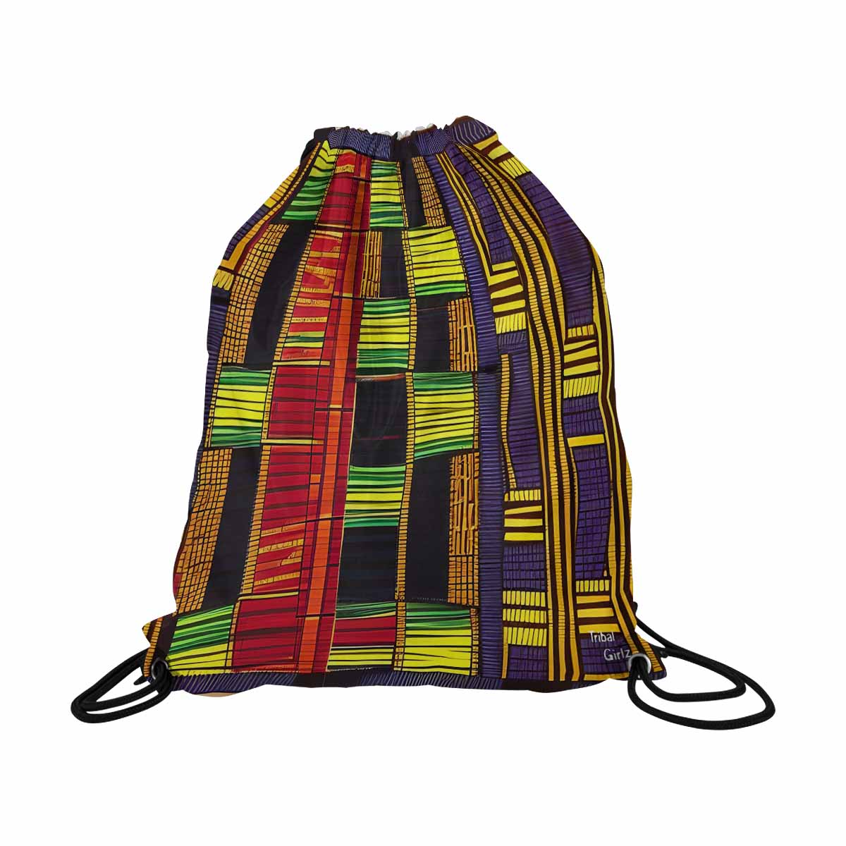 African artsy drawstring sling bag, design 16