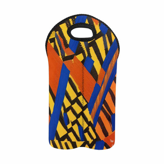 African Art, chic 2 bottle wine bag, design 03