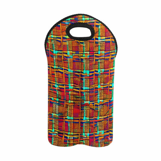 African Art, chic 2 bottle wine bag, design 40