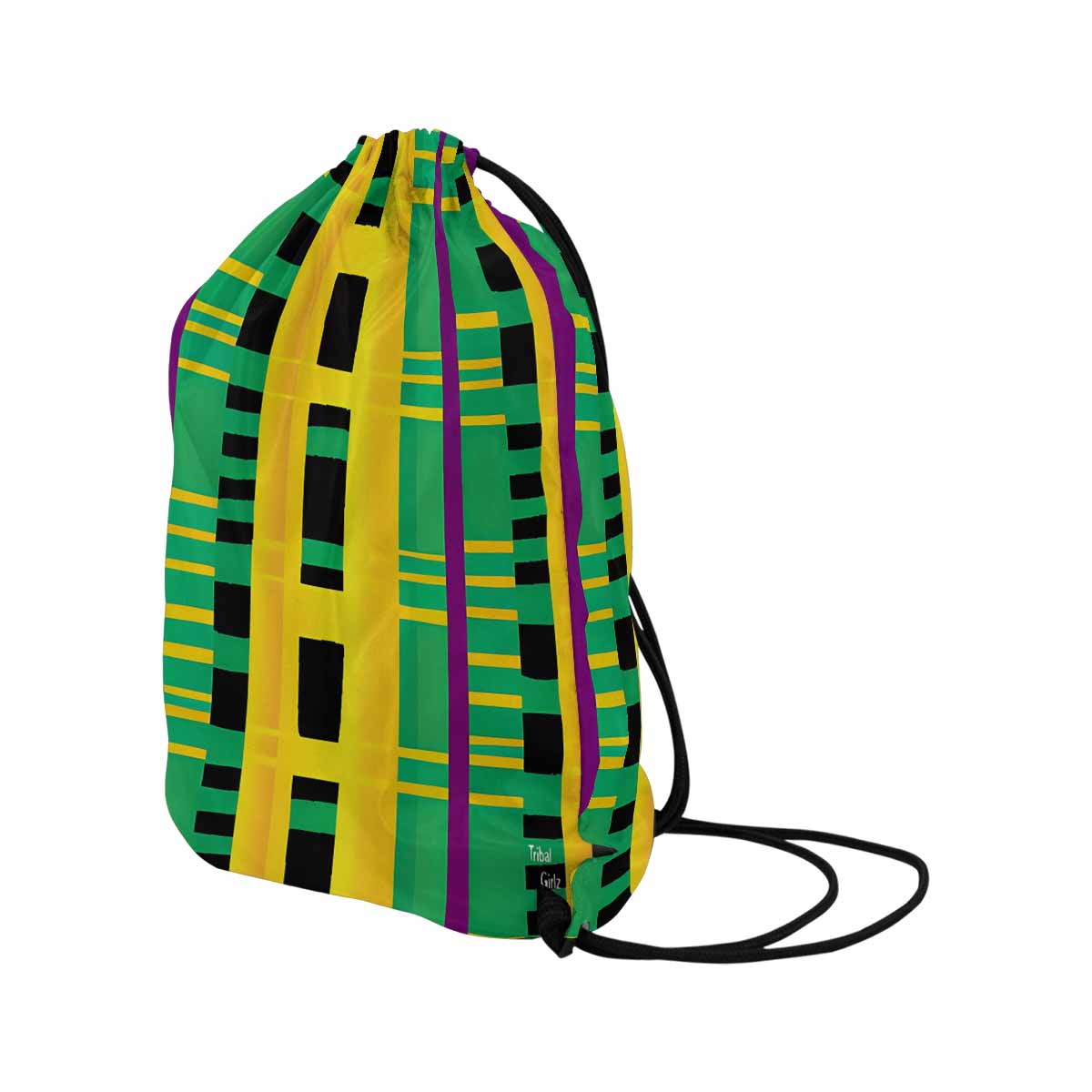 African artsy drawstring sling bag, design 49