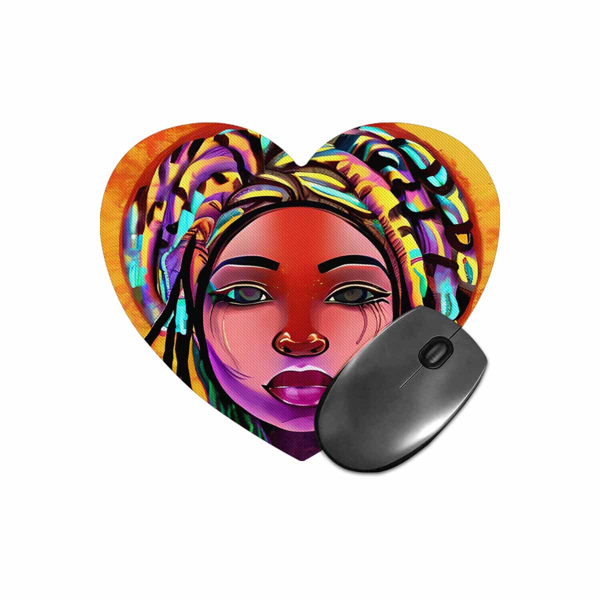 Dreads & Braids, heart shape mouse pad, Fulangiara 22