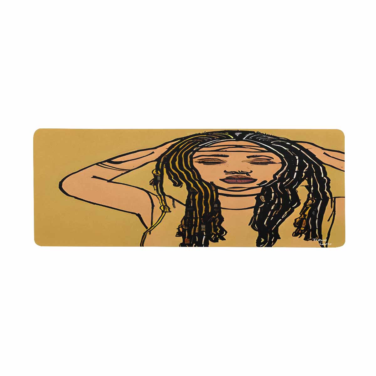 Dreads & Braids, 31 x 12 in large mouse pad, Fulangiara 24