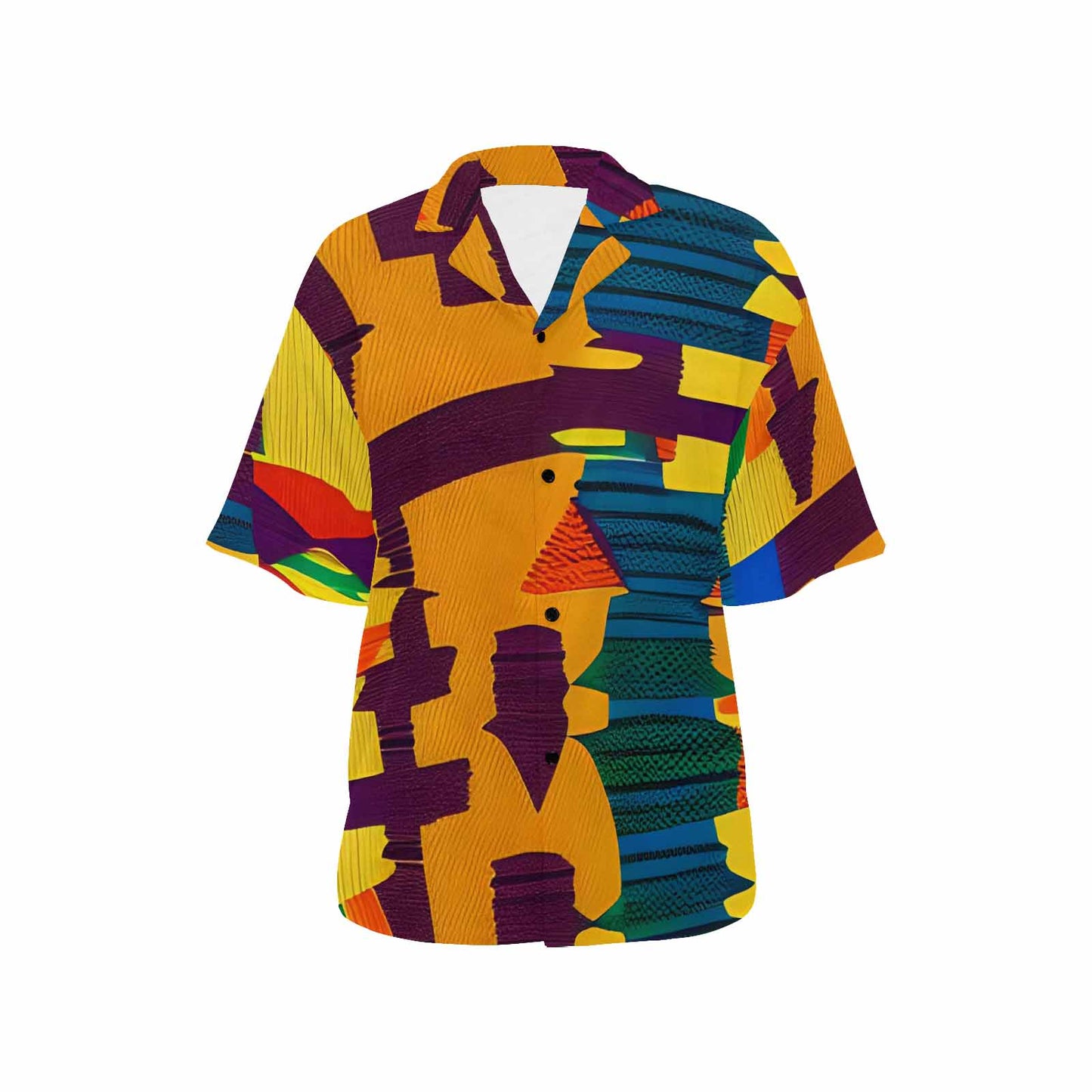 African Art, womens Hawaiian shirt, design 30