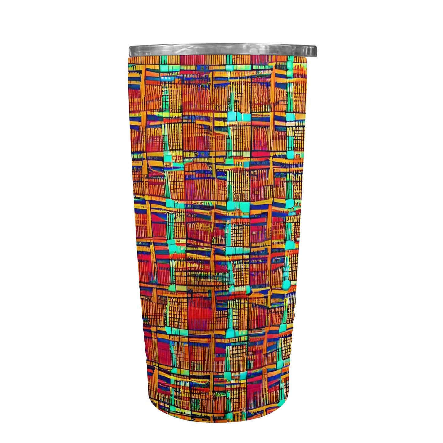 African Art, stainless steel insulated tumbler, travel mug, design 40