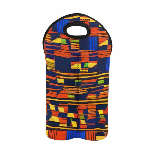 African Art, chic 2 bottle wine bag, design 08