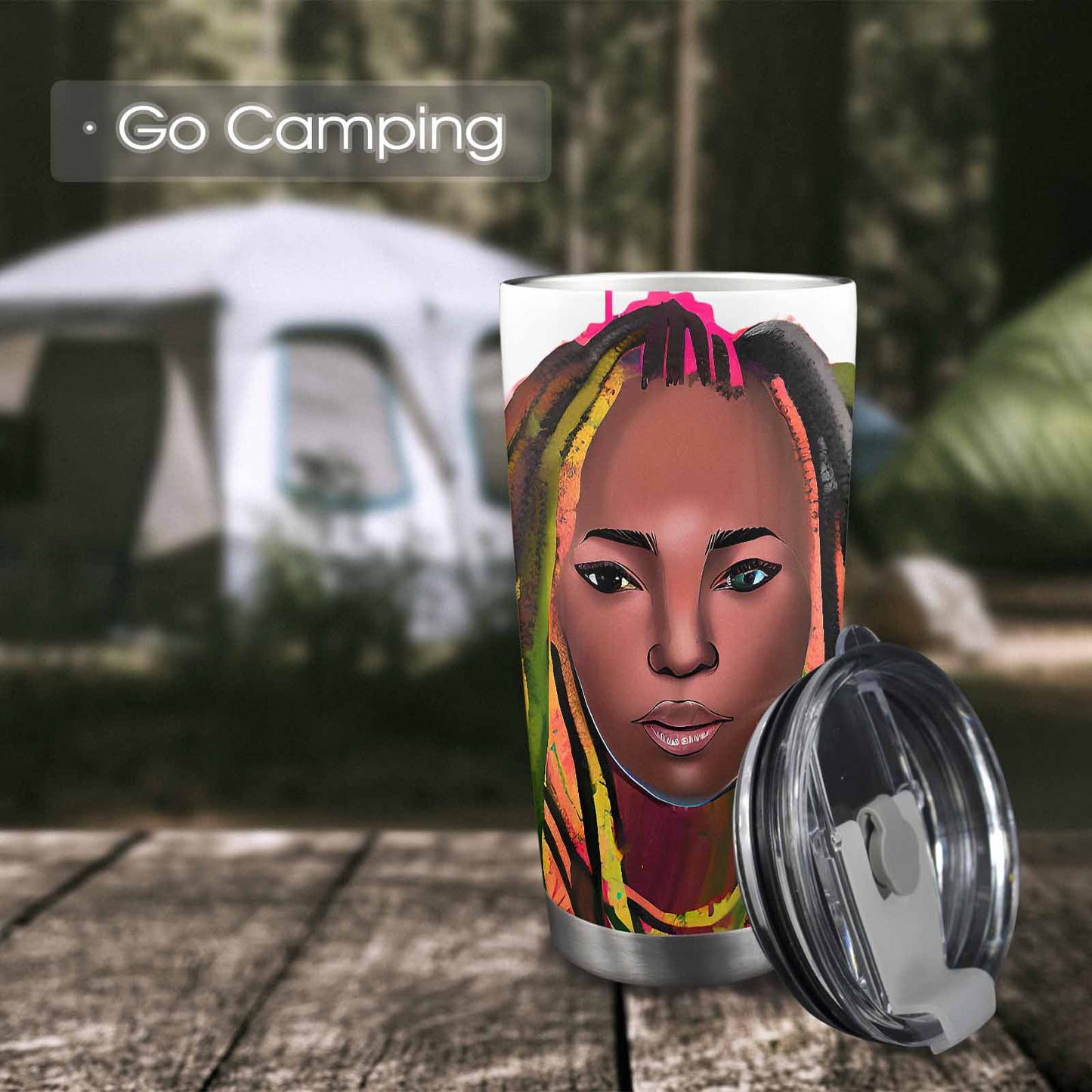 Dreads & Braids, Transparent Tumbler, mug, african tribal, outline MCL, Fulangiara 12