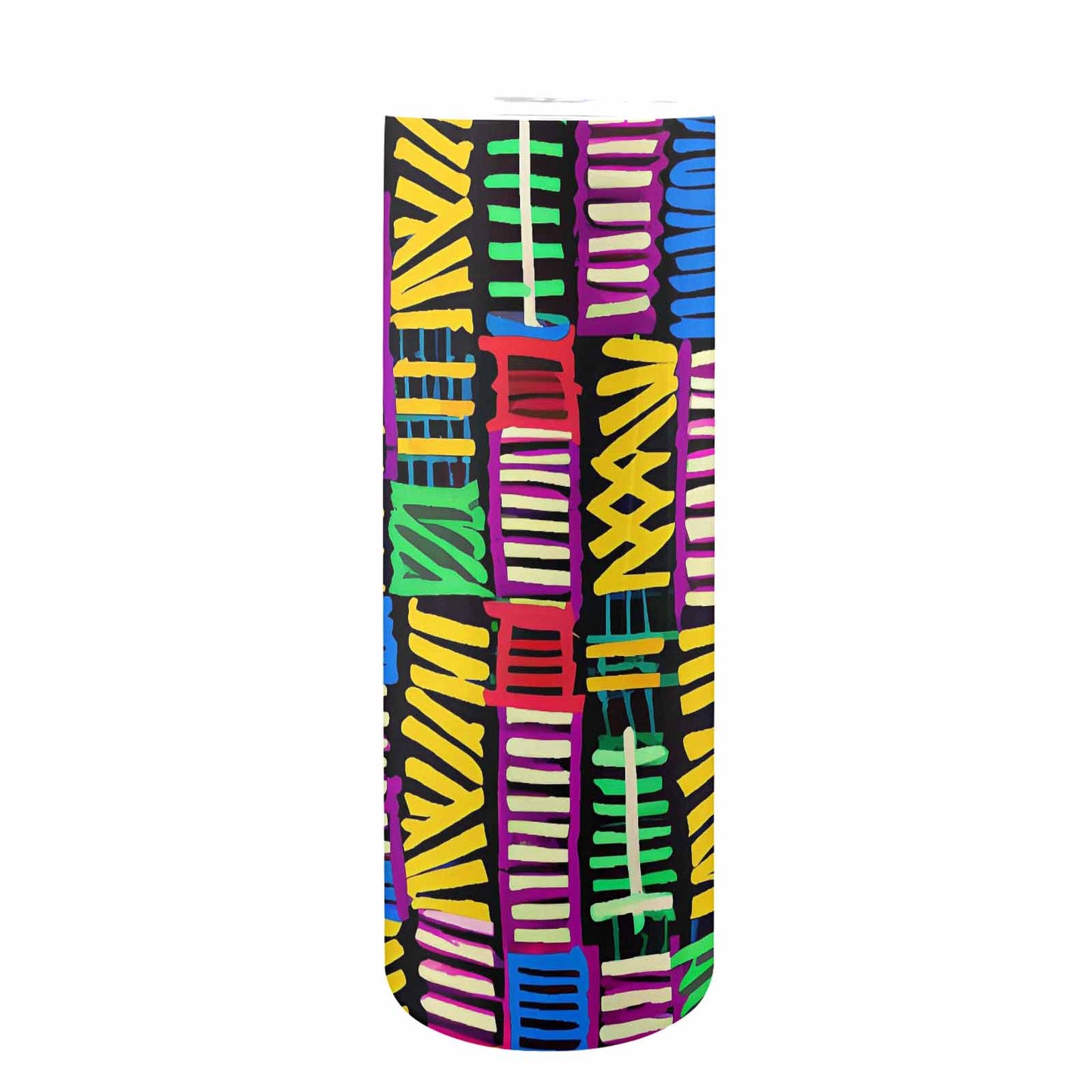 African Art, tall stainless steel insulated tumbler, travel mug, design 41