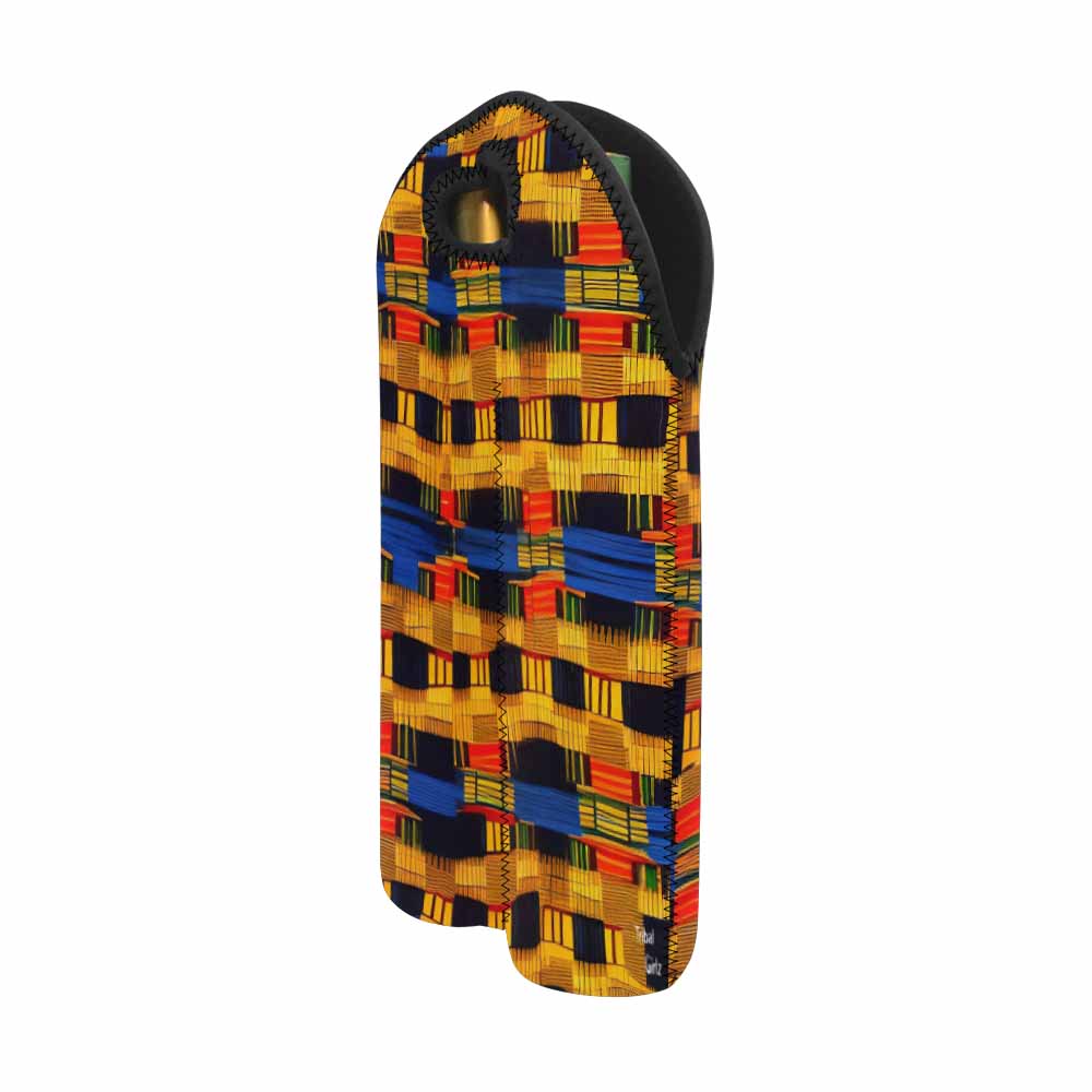 African Art, chic 2 bottle wine bag, design 27