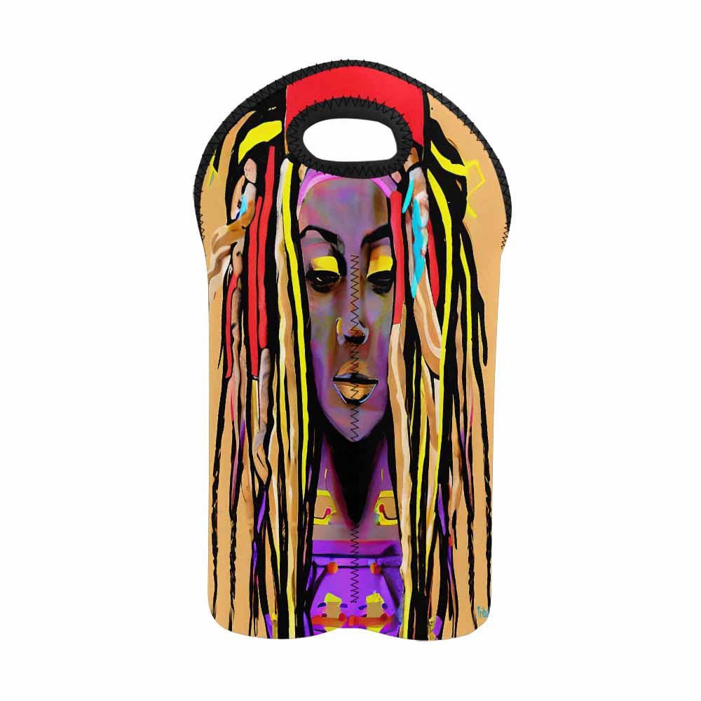 Dreads & Braids, 2 bottle wine bag, picnic or gift, african tribalgirlz Fulangiara 14