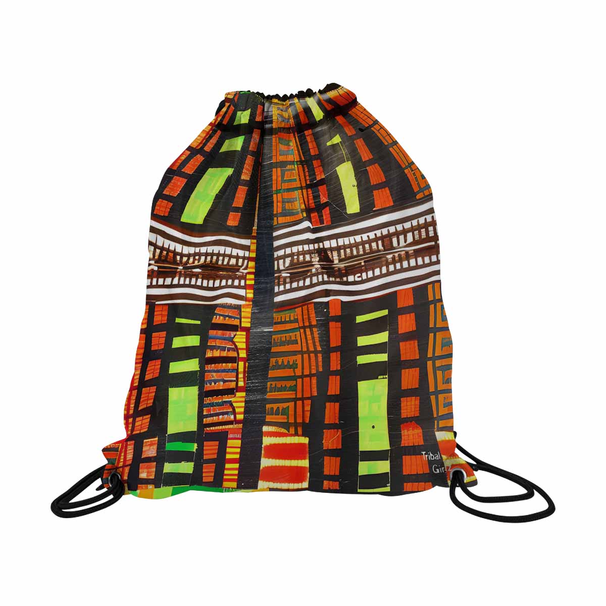 African artsy drawstring sling bag, design 13