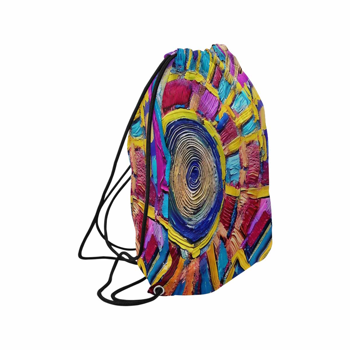 African artsy drawstring sling bag, design 04