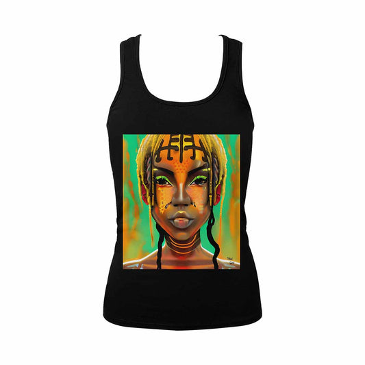 Dreads & Braids, BLACK tank top, cotton, african tribal, full image Fulangiara 41