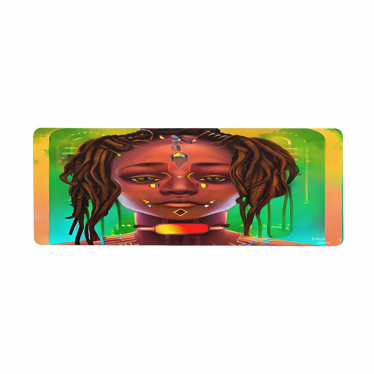 Dreads & Braids, 31 x 12 in large mouse pad, Fulangiara 45