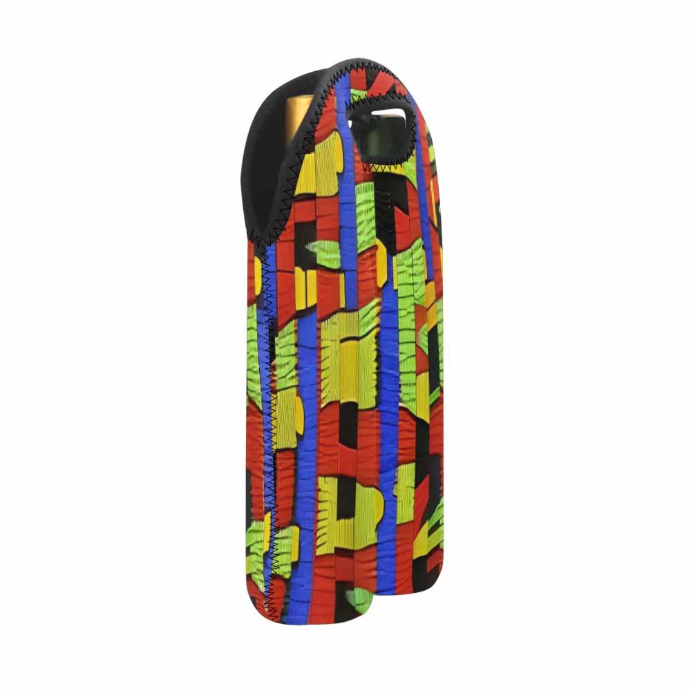 African Art, chic 2 bottle wine bag, design 01