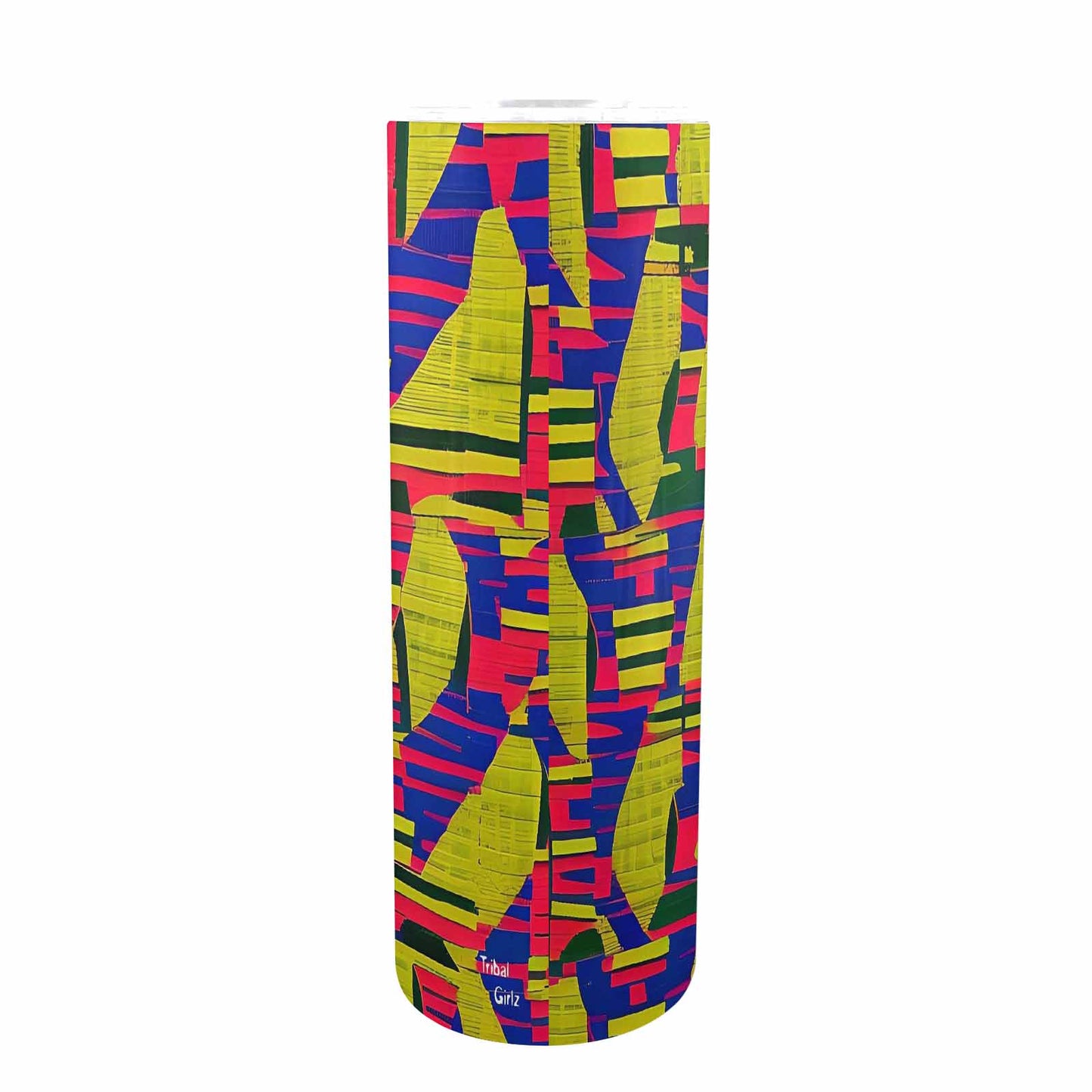 African Art, tall stainless steel insulated tumbler, travel mug, design 19