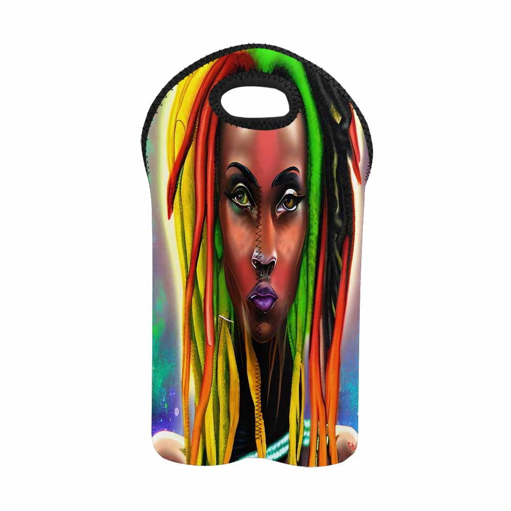 Dreads & Braids, 2 bottle wine bag, picnic or gift, african tribalgirlz Fulangiara 25