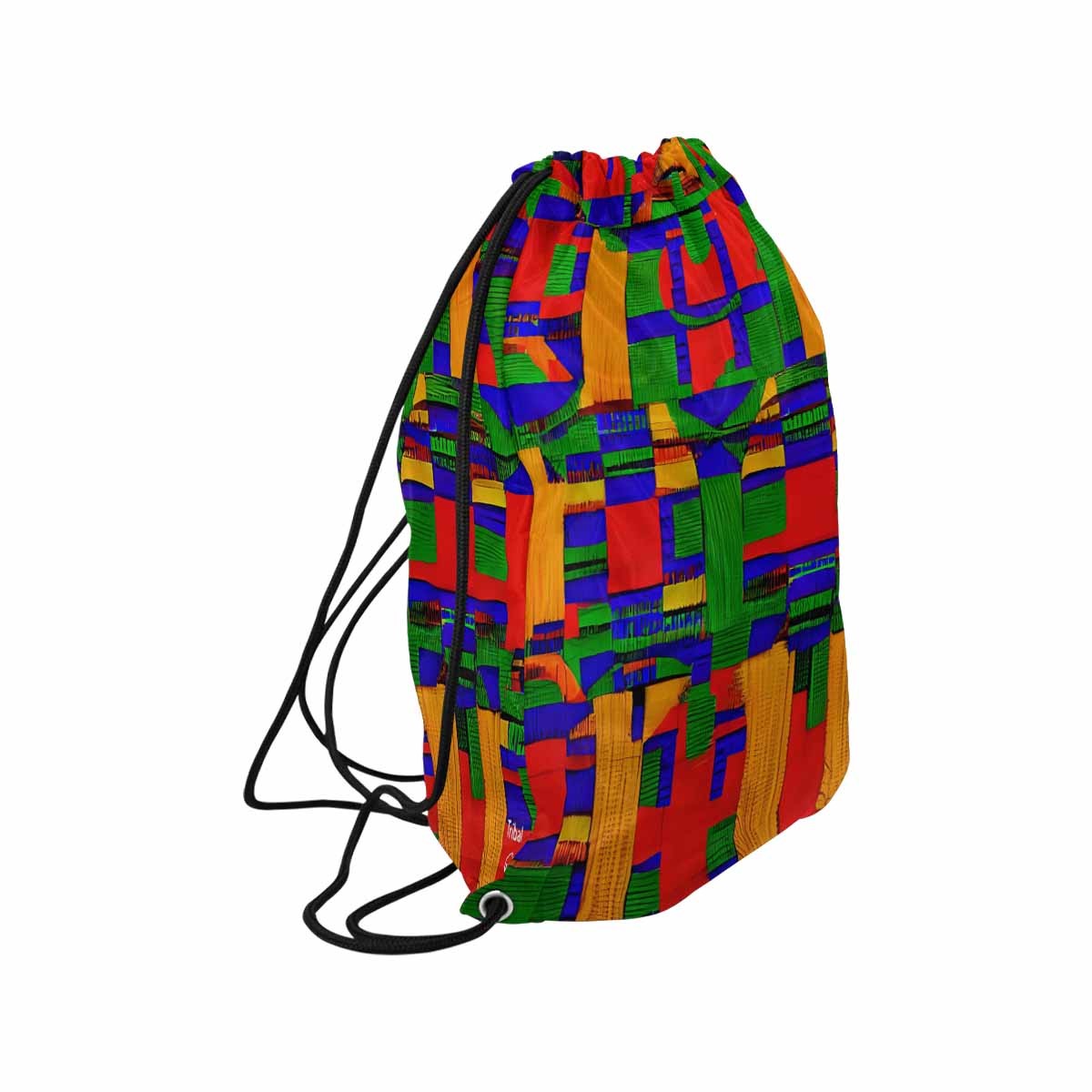 African artsy drawstring sling bag, design 45