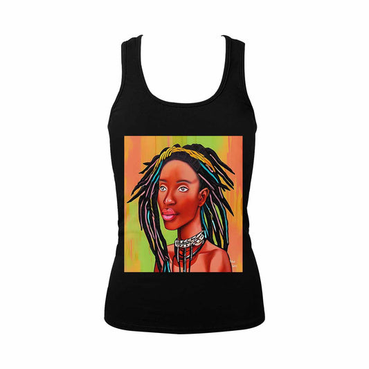 Dreads & Braids, BLACK tank top, cotton, african tribal, full image Fulangiara 13