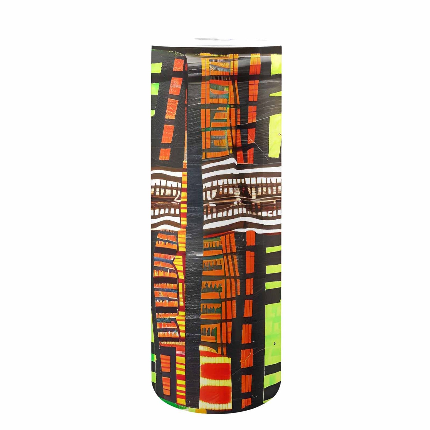 African Art, tall stainless steel insulated tumbler, travel mug, design 13