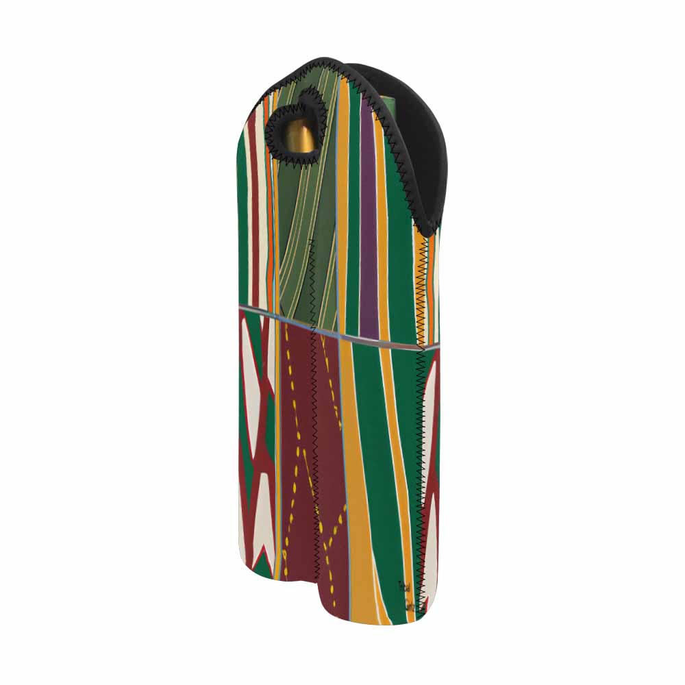 African Art, chic 2 bottle wine bag, design 43