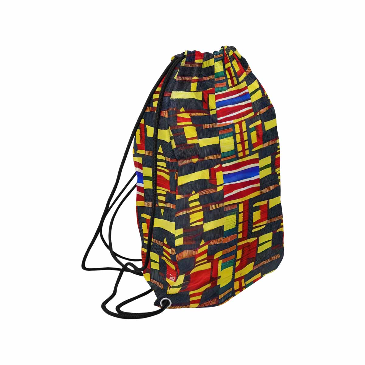 African artsy drawstring sling bag, design 29