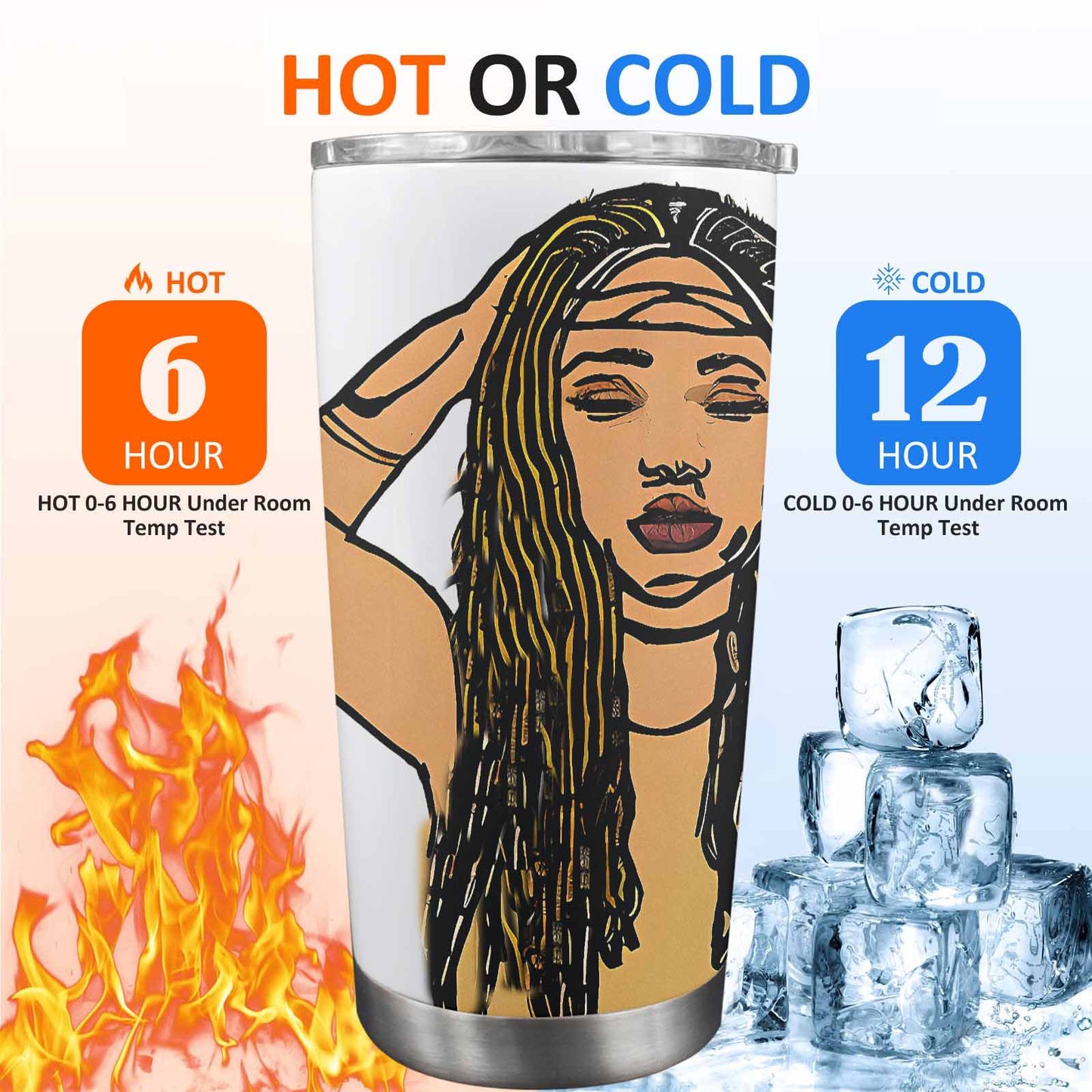 Dreads & Braids, Transparent Tumbler, mug, african tribal, outline MCL, Fulangiara 24