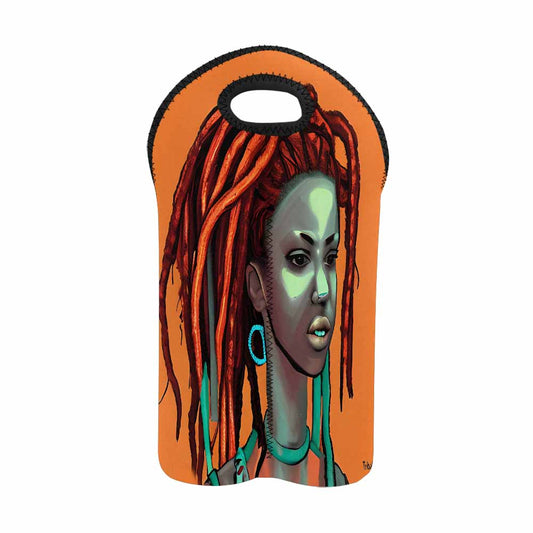 Dreads & Braids, 2 bottle wine bag, picnic or gift, african tribalgirlz Fulangiara 38