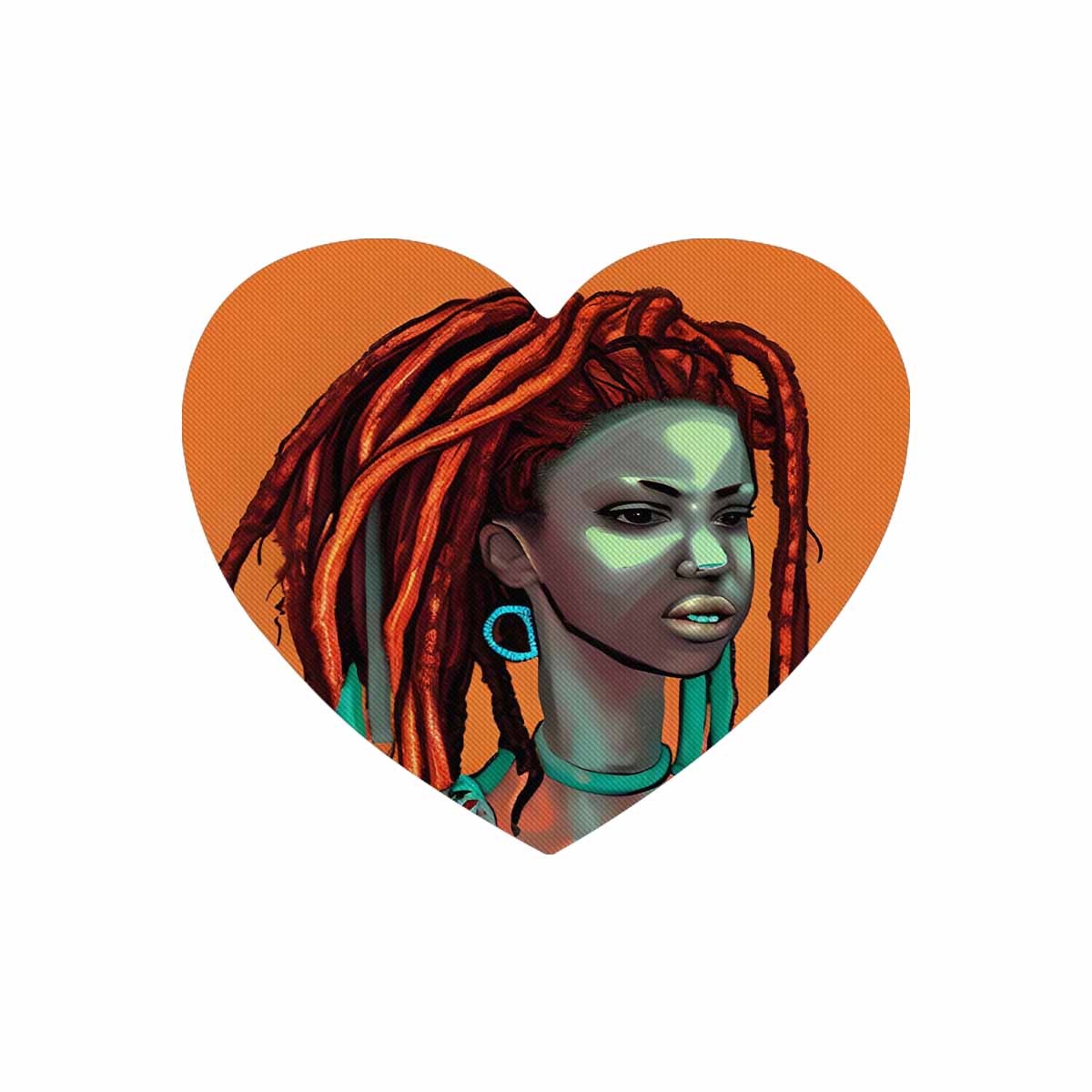 Dreads & Braids, heart shape mouse pad, Fulangiara 38