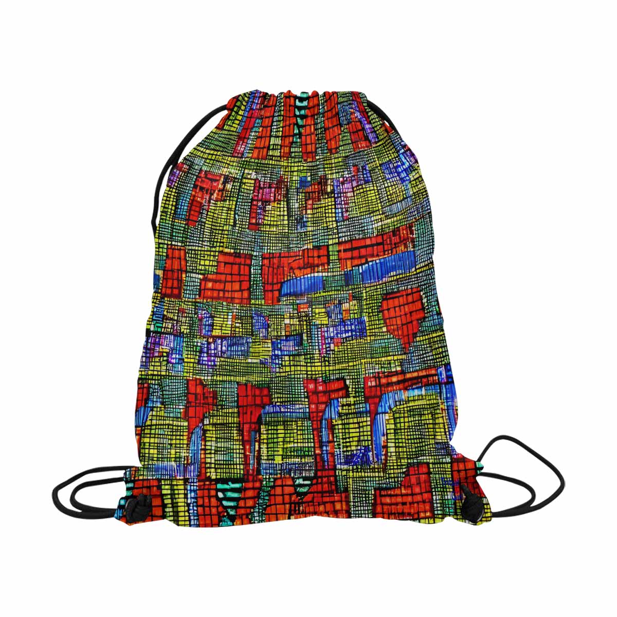 African artsy drawstring sling bag, design 22