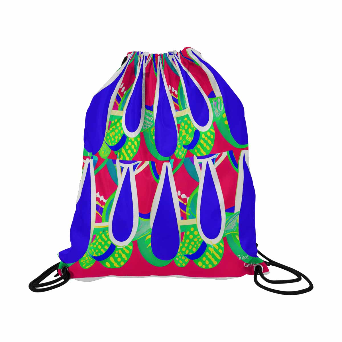 African artsy drawstring sling bag, design 33