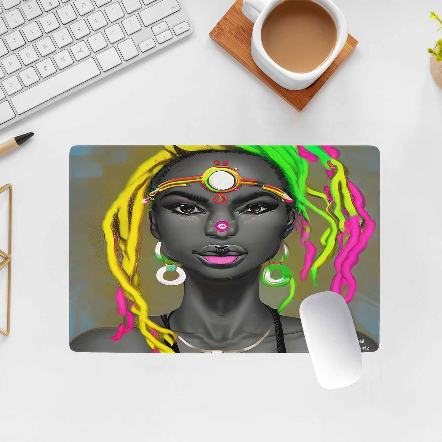 Dreads & Braids, 23 x 16 in amazing design mouse pad, Fulangiara 6