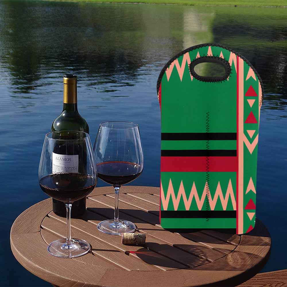 African Art, chic 2 bottle wine bag, design 15