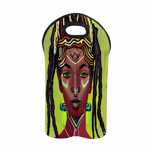 Dreads & Braids, 2 bottle wine bag, picnic or gift, african tribalgirlz Fulangiara 44