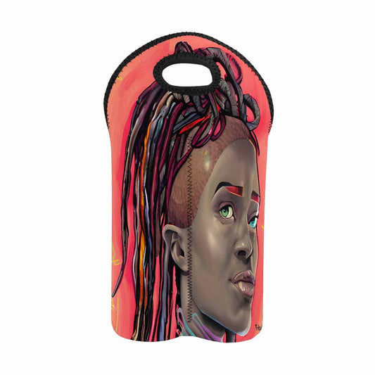 Dreads & Braids, 2 bottle wine bag, picnic or gift, african tribalgirlz Fulangiara 40