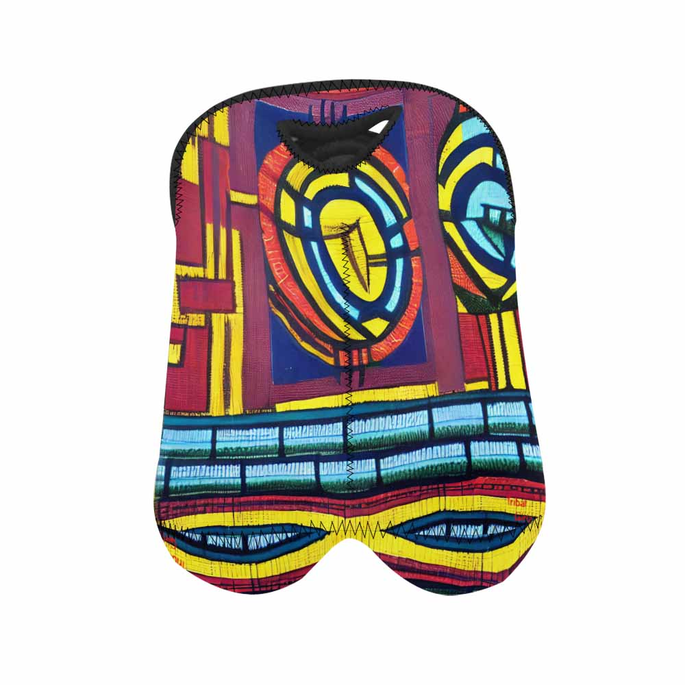 African Art, chic 2 bottle wine bag, design 28