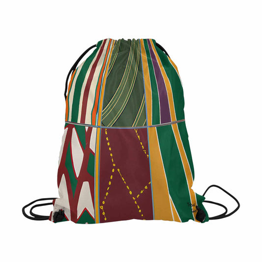 African artsy drawstring sling bag, design 43