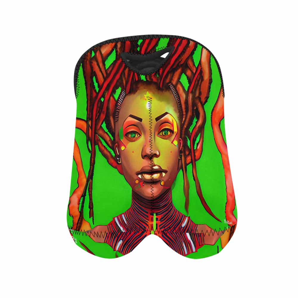 Dreads & Braids, 2 bottle wine bag, picnic or gift, african tribalgirlz Fulangiara 47