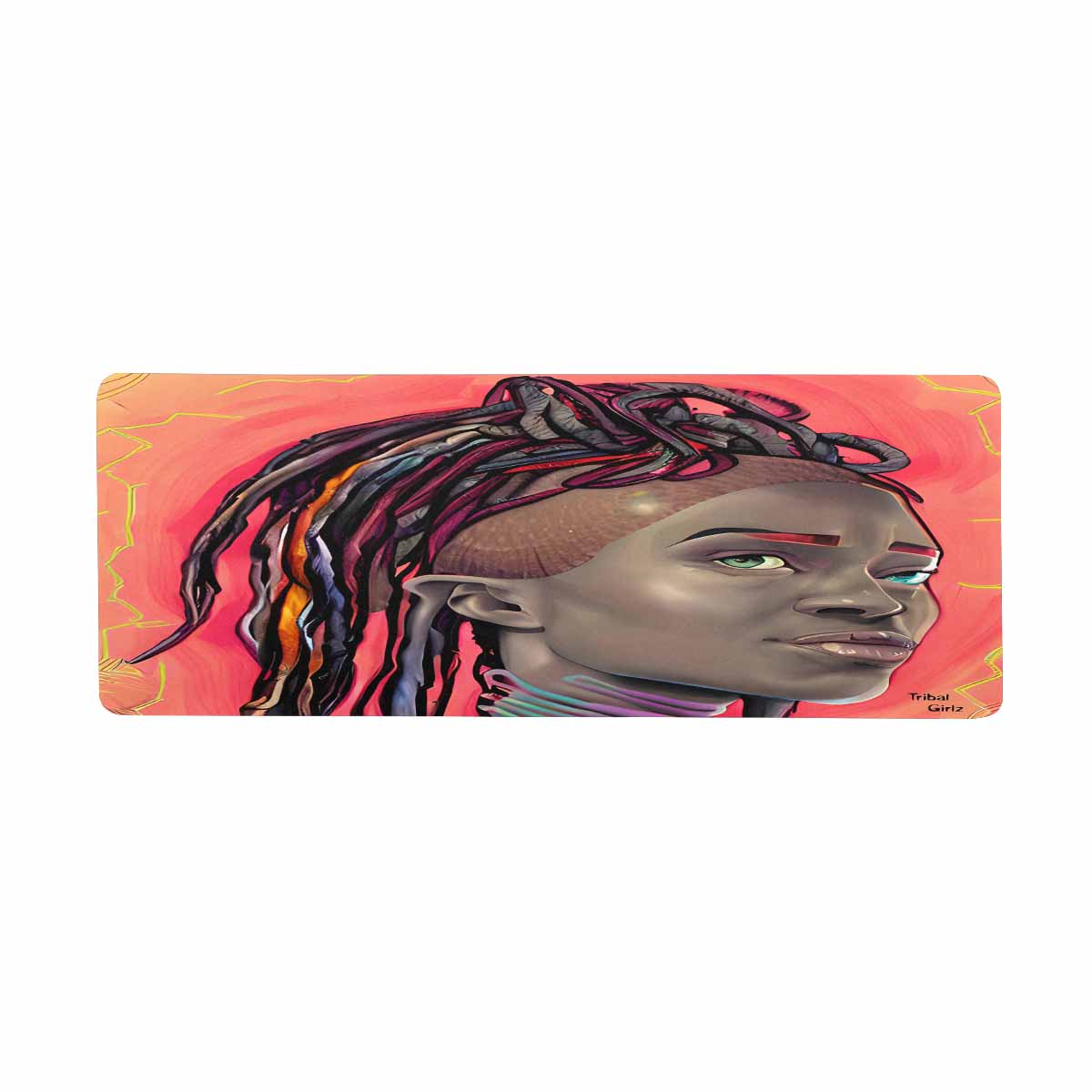 Dreads & Braids, 31 x 12 in large mouse pad, Fulangiara 40