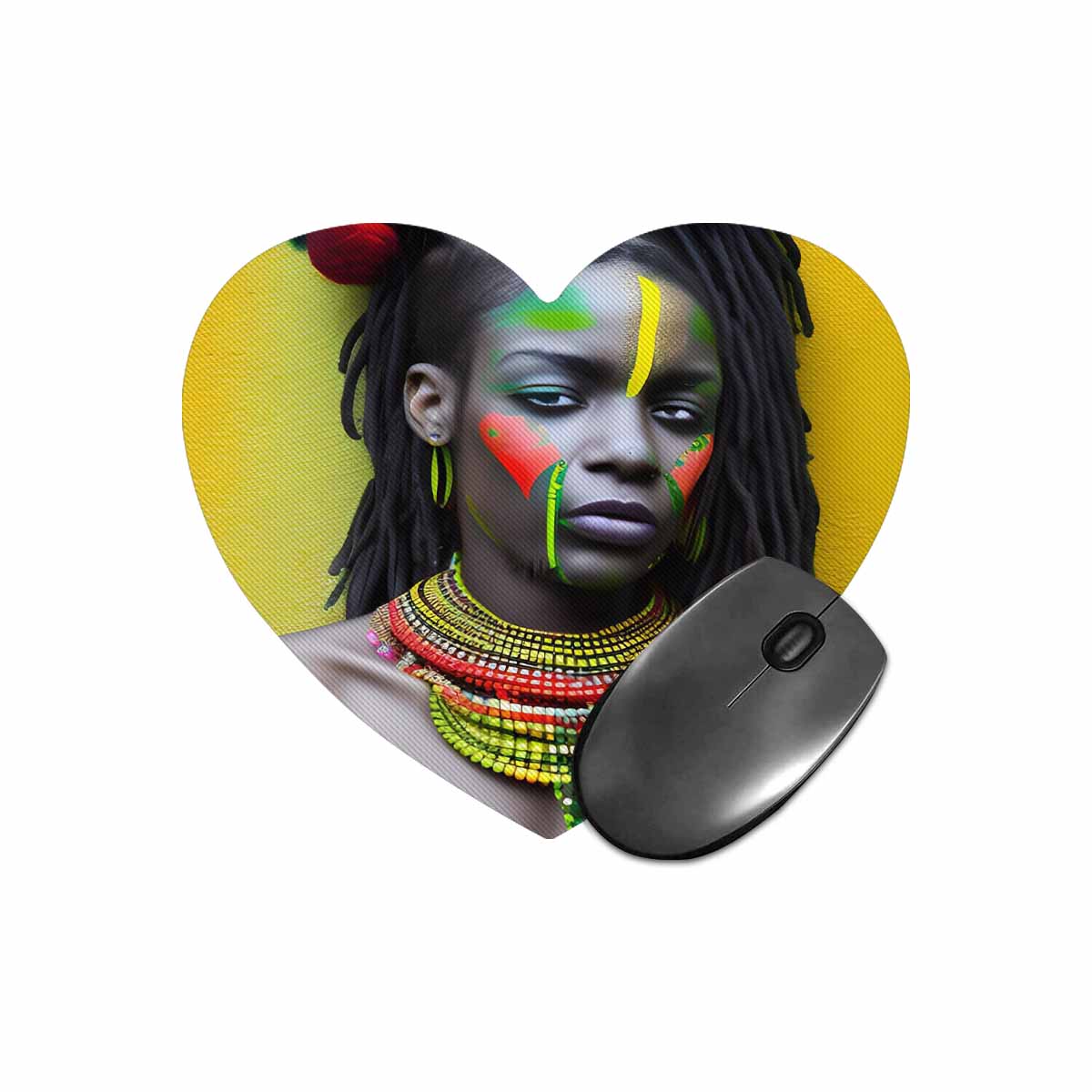 Dreads & Braids, heart shape mouse pad, Fulangiara 42