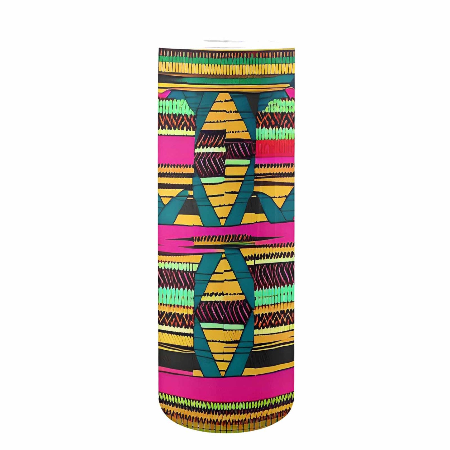 African Art, tall stainless steel insulated tumbler, travel mug, design 24