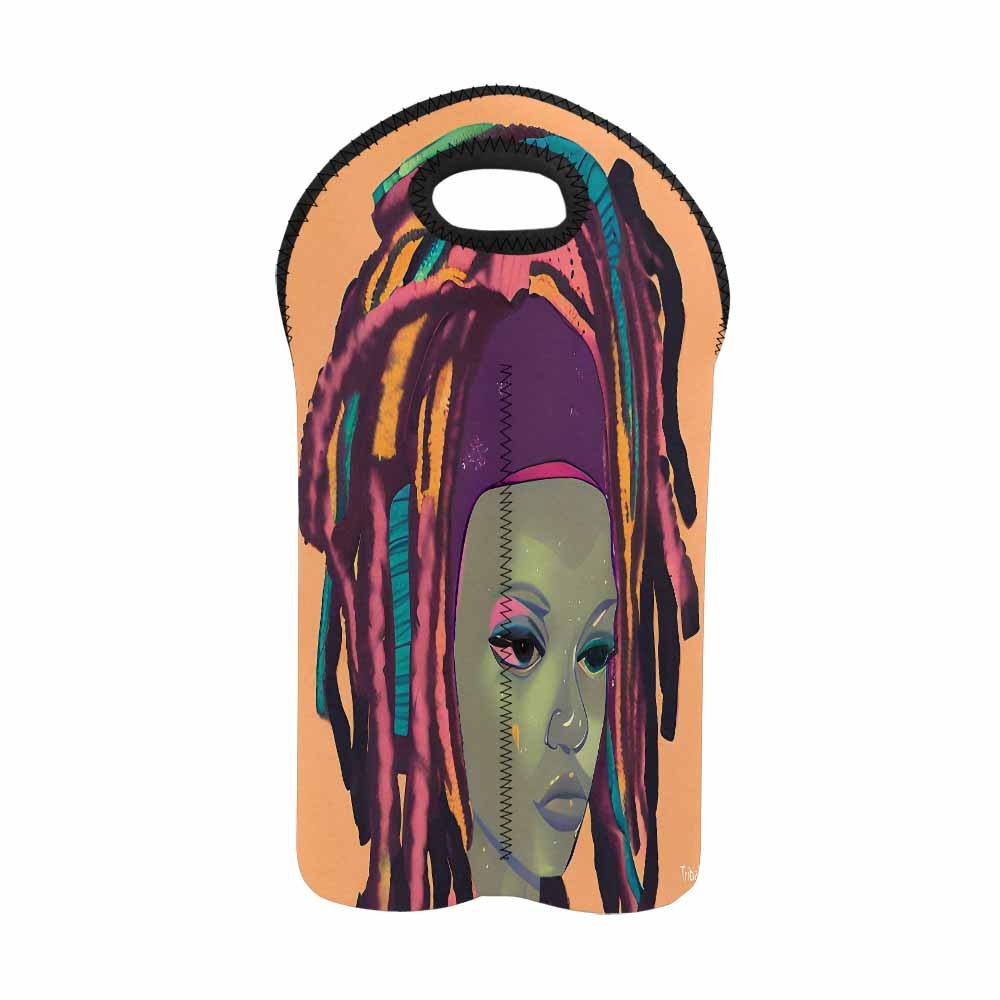 Dreads & Braids, 2 bottle wine bag, picnic or gift, african tribalgirlz Fulangiara 9