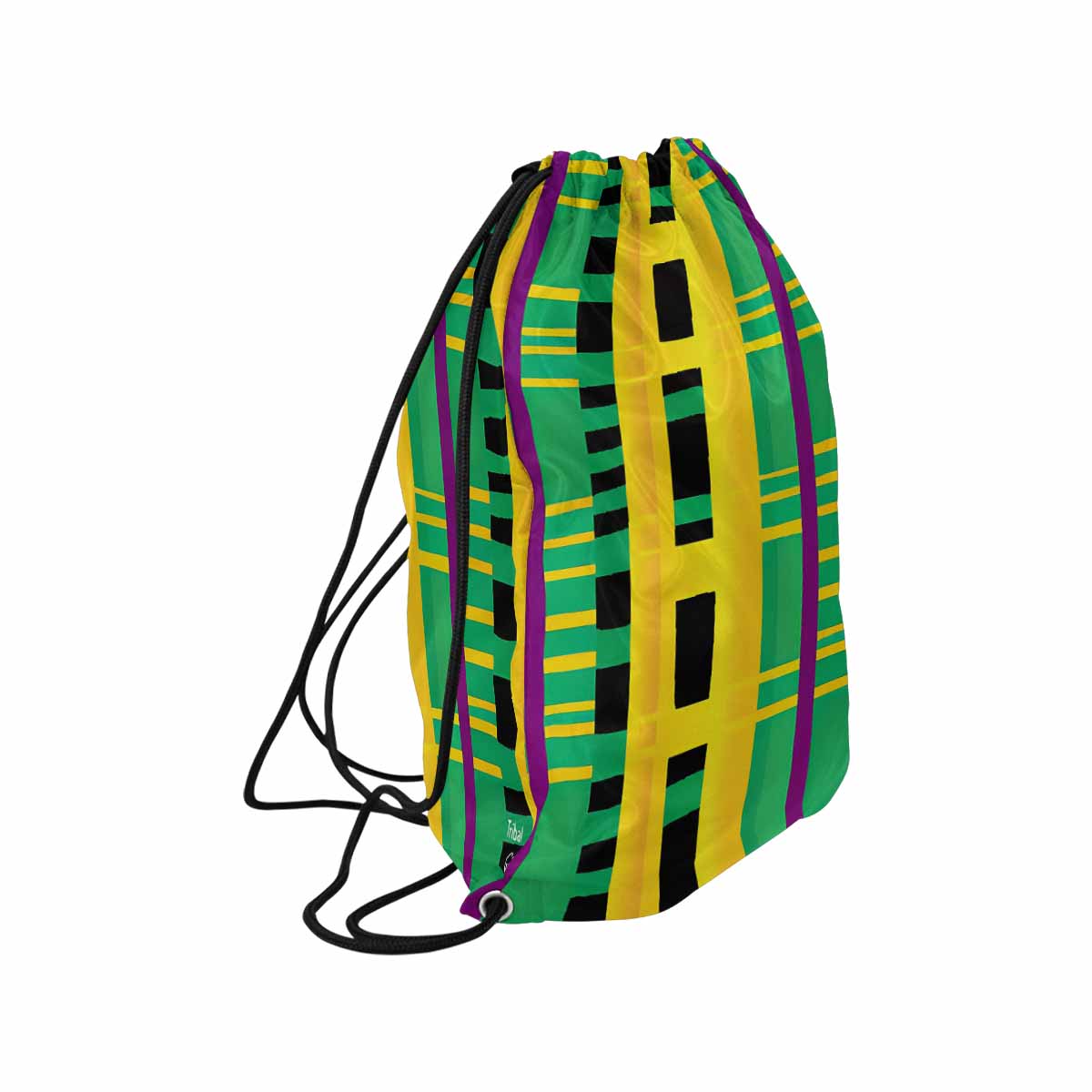 African artsy drawstring sling bag, design 49