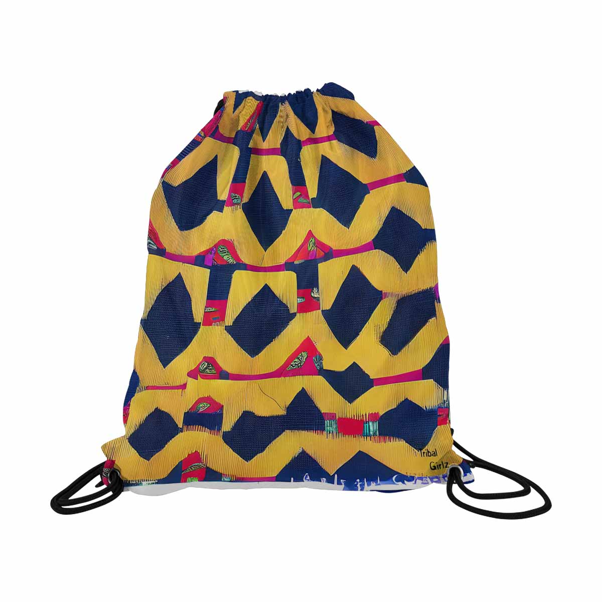 African artsy drawstring sling bag, design 35