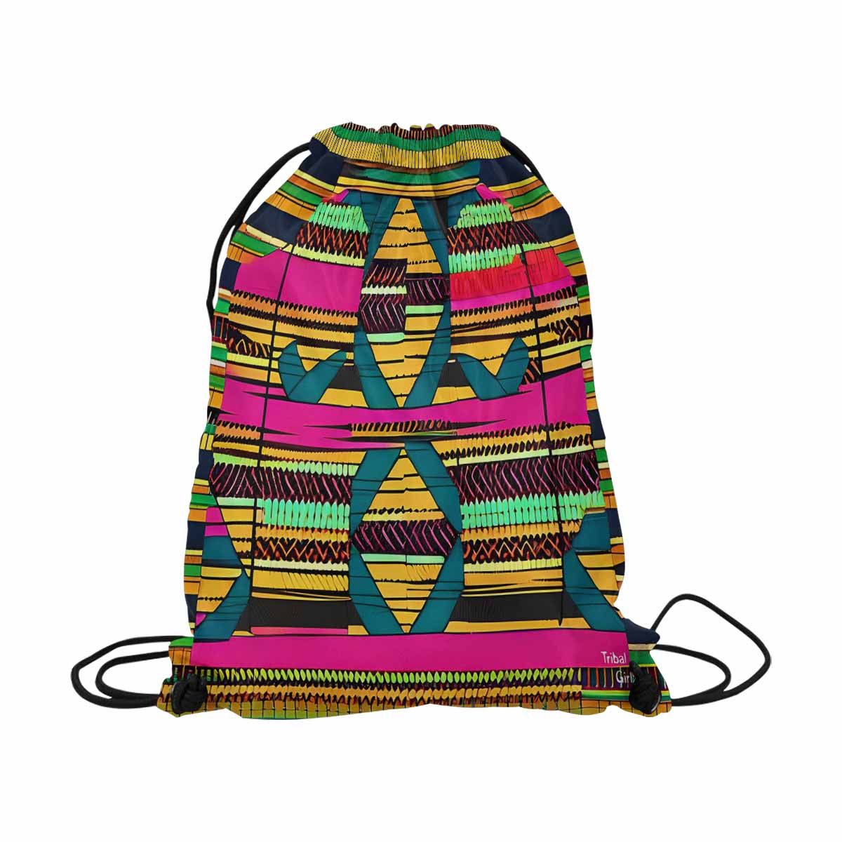 African artsy drawstring sling bag, design 24