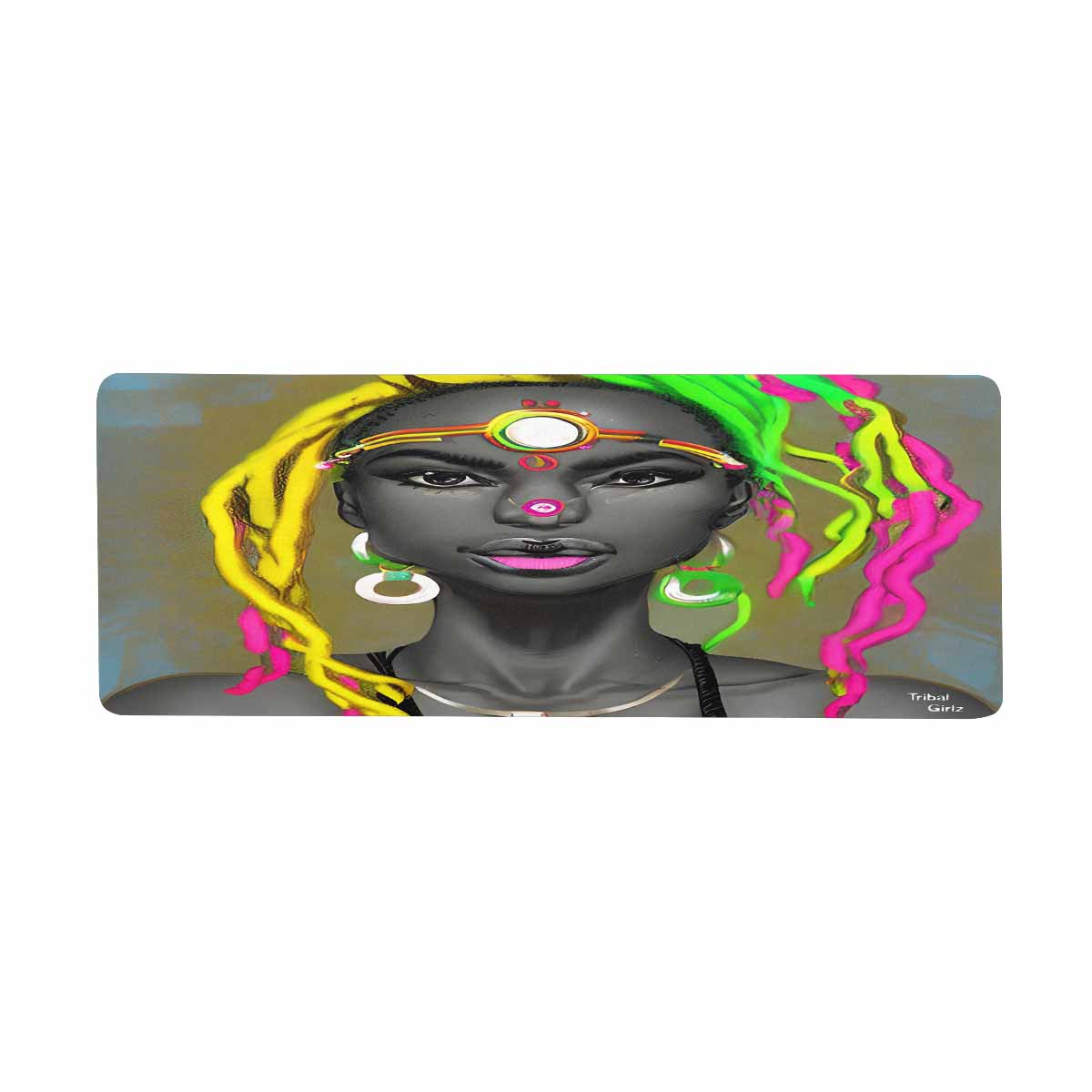 Dreads & Braids, 31 x 12 in large mouse pad, Fulangiara 6