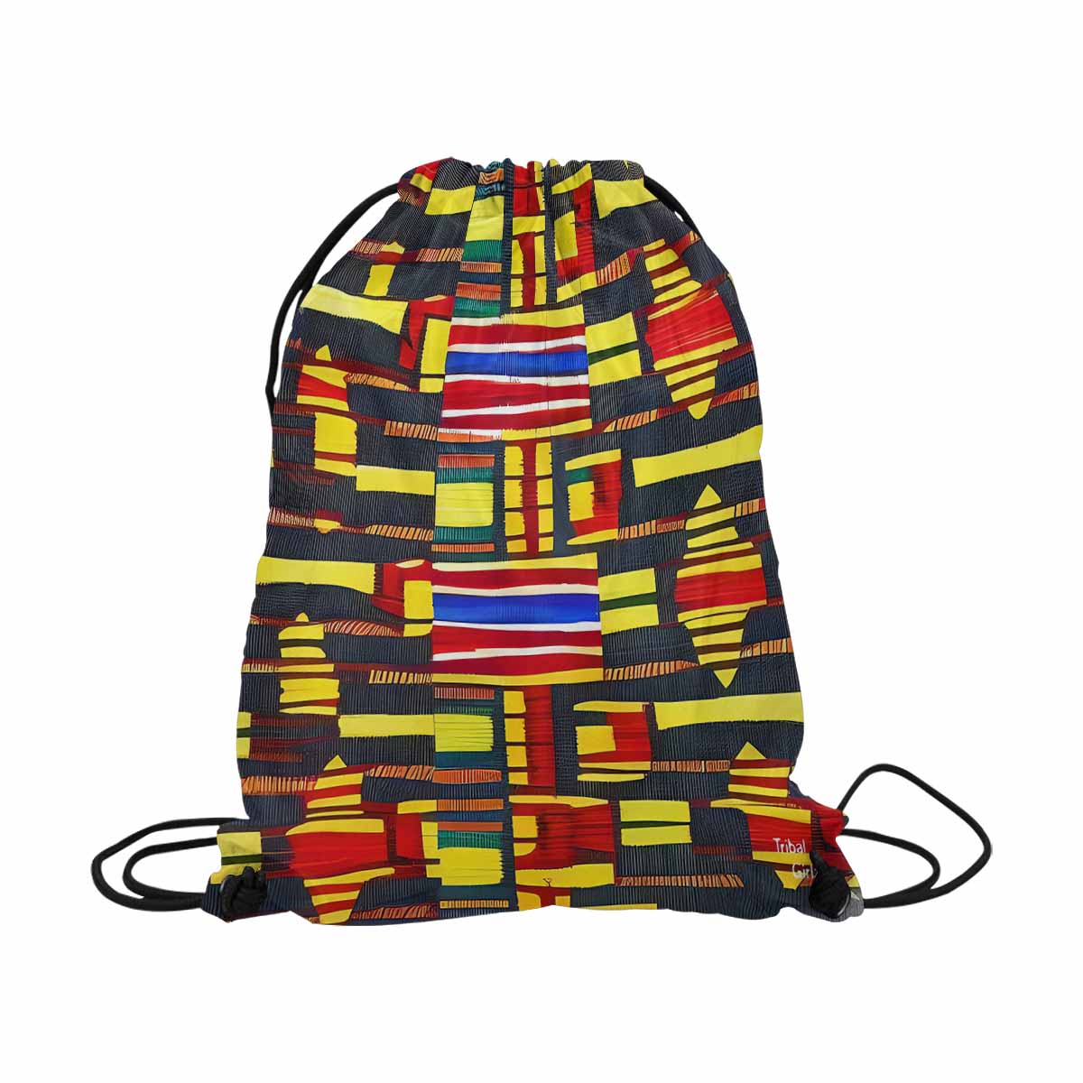 African artsy drawstring sling bag, design 29