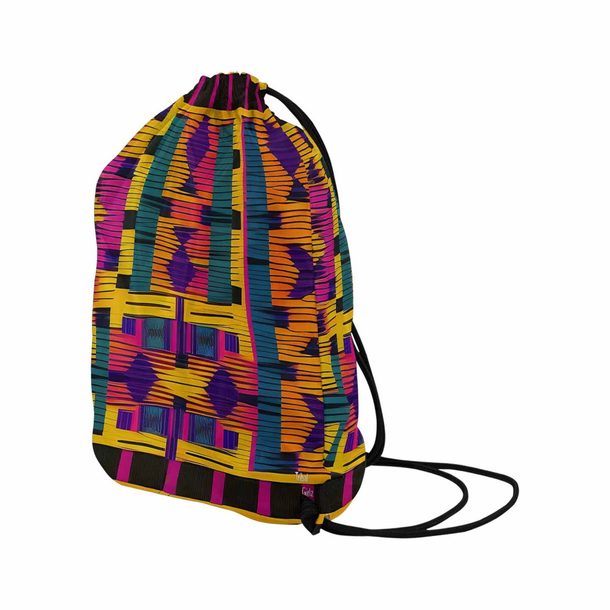 African artsy drawstring sling bag, design 42