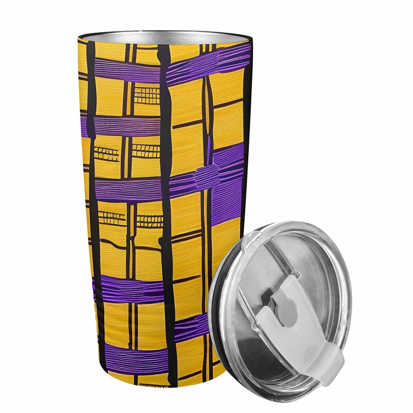 African Art, stainless steel insulated tumbler, travel mug, design 34