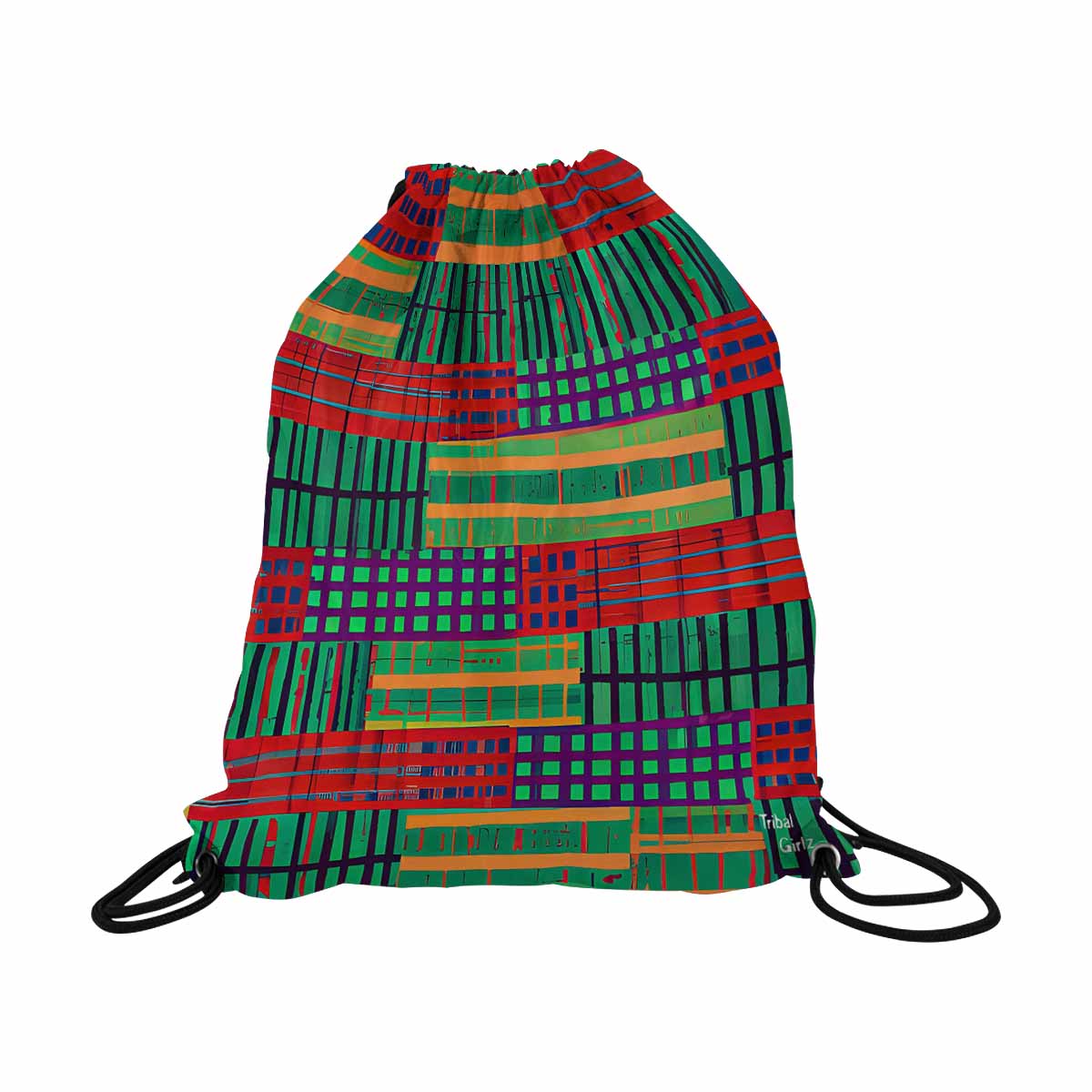 African artsy drawstring sling bag, design 23